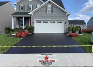 driveway sealcoating on a residential home